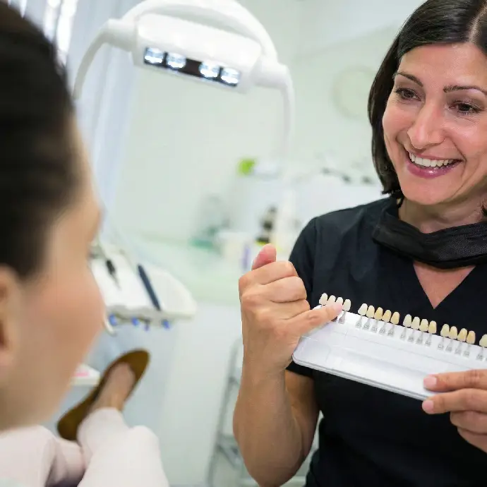 Beautiful smile transformation with porcelain veneers