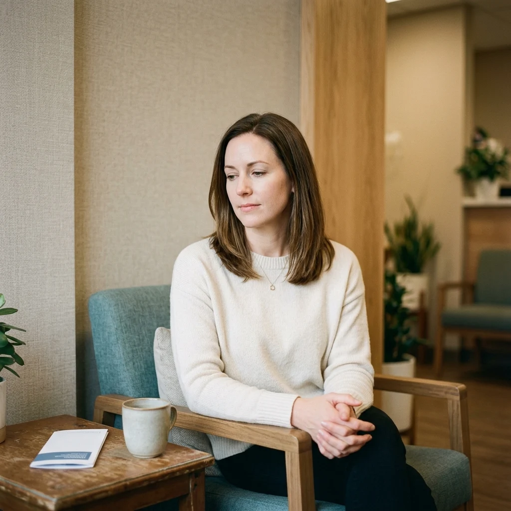 Thoughtful patient considering dental care options, representing the emotional journey of overcoming dental anxiety